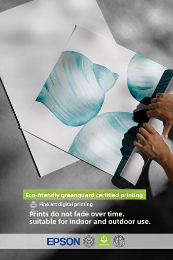 Postifull Frameless Wall Poster, Shell, Watercolor, Blue, White Color Poster, 2025 Summer Selection, No:109832