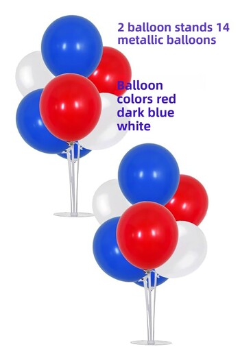 Parti dolabı 2 Pieces of 7 Balloon Stands and 14 Pieces of White-Red-Navy Blue Metallic Balloon Set Roblox Balloon Set