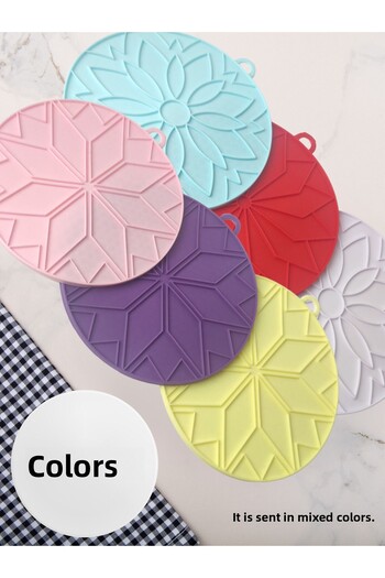 Silicone Era Silicone Round Trivet Set of 3 (Blue - Red - Lilac)