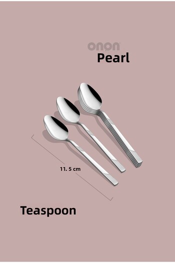 on-on 18/10 Fabric 6-Piece Pearl Tea Spoons
