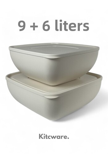 Kitcware Storage Container, Flour Storage Container, Dough Bowl, Large Size Storage Container, Square Bowl Set, 15 Liter