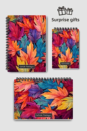 Eldesen Tasarım Planning Set of 3, Daily Planner, Weekly Planner, To-Do List, Academic Agenda