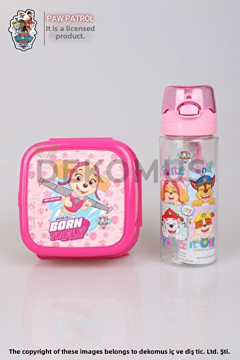 PAW PATROL DEKOMUS LICENSED PAW PATROL Flask 500 ML AND DOUBLE LAYER FEEDING BOWL SET