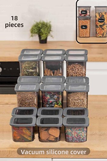 HOMENIVA Mega Food Storage Set of 18 - Vacuum and Silicone Lid, (0.65 Lt - 1.3 Lt)