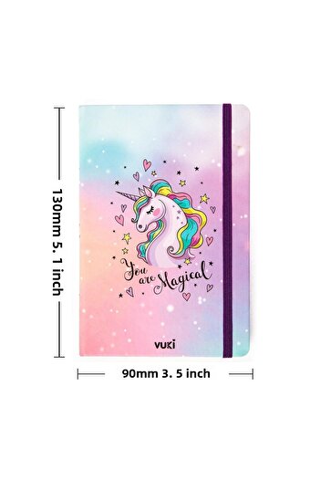 VUKİ Patterned Hard Cover Elastic Notebook A5