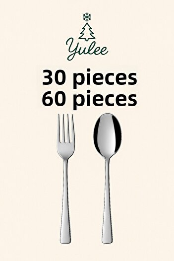 Yulee 30 Piece Daily Cutlery Set (Stainless Steel - Glossy Surface)