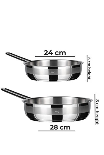 Taç Bengü Pro Steel Pan Set 24 cm & 28 cm