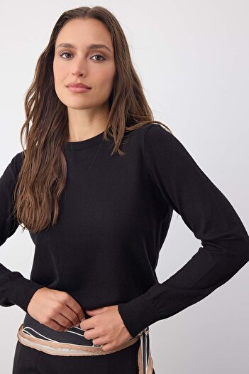 Trendyol Collection Необходими за гардероба Черно Premium прежда/специална прежда Basic трикотажен пуловер | TWOAW26KZ00095