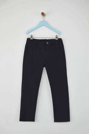 TRENDYOLKIDS Navy Blue Plain/Basic Regular Woven Boys' School Trousers Tkdaw26Pl00000