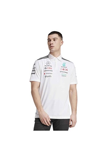 adidas JW0586-E Mercedes Tm Polo Wm Ανδρικό T-Shirt Λευκό