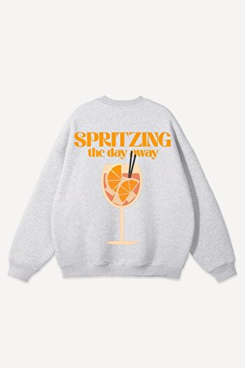 The Champ Clothing Oversize Unisex Sweatshirt Gray – 3 Thread Raised Fleece Fabric, Crew Neck, Front-Back Printed
