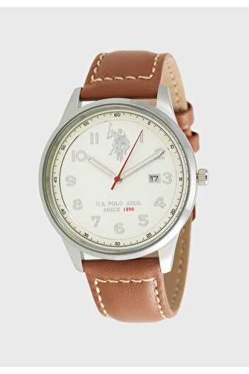 U.S. Polo Assn. Quartz watch with a leather strap