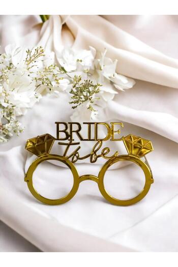 Deniz Party Store Gold Bride To Be - Plastic Glasses, 1 Piece Party Accessory