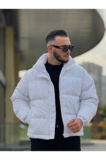 KINGAF Men's Patterned Inflatable Coat