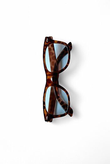 REN EYEWEAR WAYF LEOPAR ÇAPRAZ KESİM MAVİ CAM GÜNEŞ GÖZLÜĞÜ  / Ren Eyewear