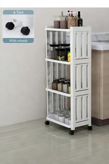 fun zone 4 Tier Narrow Storage Cabinet Rolling Utility Cart