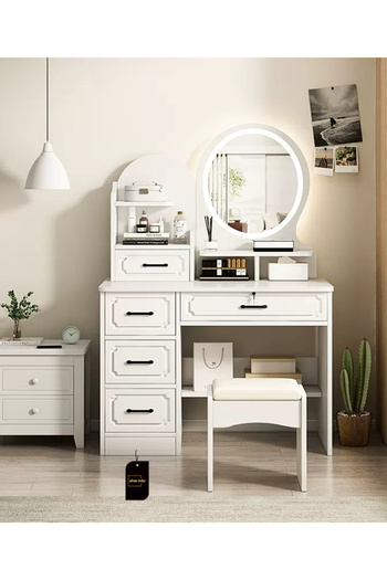 sharpdo Multifunctional Bedroom with Drawer Storage Dresser 80*40*137CM (NO Chair)