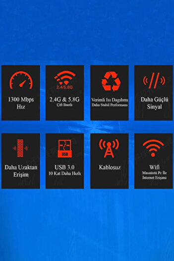 CONOCER USB Wifi Adaptörü 1300 MBPS USB Kablosuz Alıcı Dongle Alıcı Masaüstü Tak Çalıştır