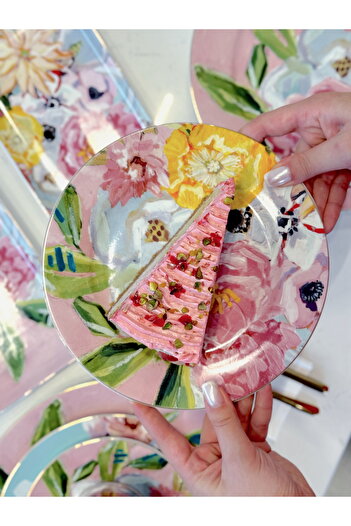 Lucky Art Peony Bone 6Lı 20Cm Servis Tabağı Setı