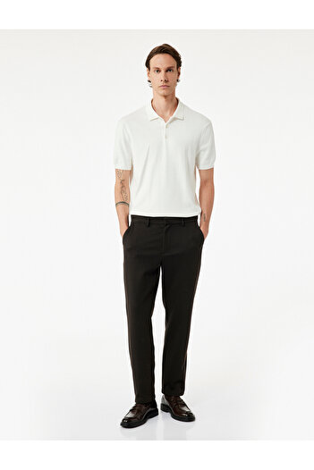 Koton Regular Fit Button Polo Neck Cotton Short Sleeve Knitwear T-Shirt