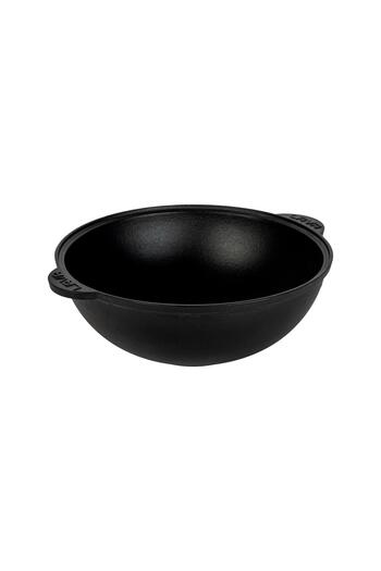 Lava Cast Iron Boiler 28 cm Black with Glass Lid Round Pot and Pan