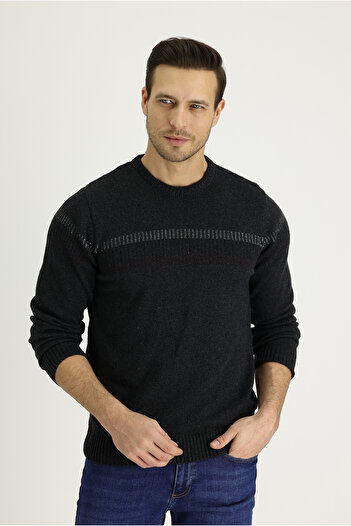 Kiğılı Woolen Patterned Crew Neck Knitwear Sweater - Regular Fit