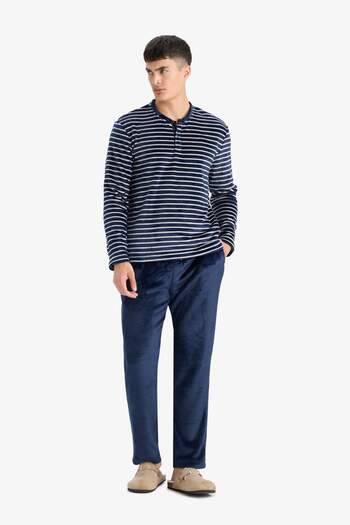 DeFacto Regular Fit Uzun Kollu Çizgili Pijama Takımı A3443AX23AU