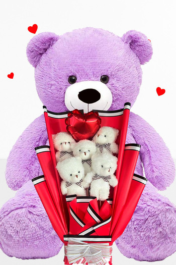Sole Plush Bear 90 cm Large Plush Teddy Bear Birthday Gift Gift Teddy Bear and Bouquet for Special Day