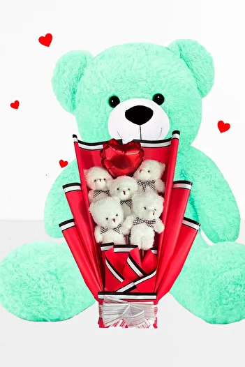 Sole Plush Bear 90 cm Large Plush Teddy Bear Birthday Gift Gift Teddy Bear and Bouquet for Special Day
