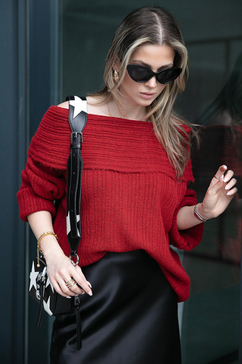 Lela Madonna Collar Knitwear Sweater - Standard Fit Pullover 4615216