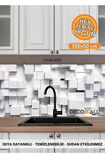 DECOMALL 28 Code YAPIŞKANLI DESENLİ FOLYO DUVAR DOLAP MUTFAK TEZGAH ARASI FOLYO KAPLAMA(50x100cm)