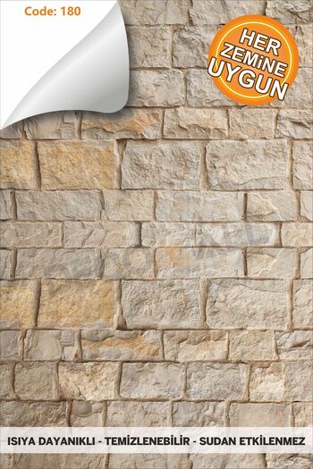 DECOMALL Suya Dayanıklı 50X100 CM Mutfak Banyo Zemin Mermer Fayans Yapışkanlı Folyo (LAMİNASYONLU) CODE 180
