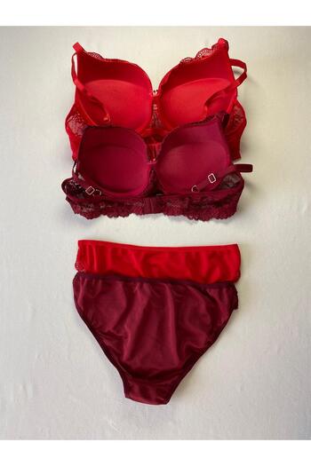 FNC design Women's Padded (Supported) Underwire (Wired) Lace 2-Piece Bra Set