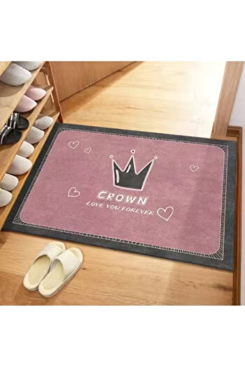 Raffine Multipurpose Nordic Crown Print Non-Skid Absorbent Rug for Doorway,Kitchen, 80x160cm