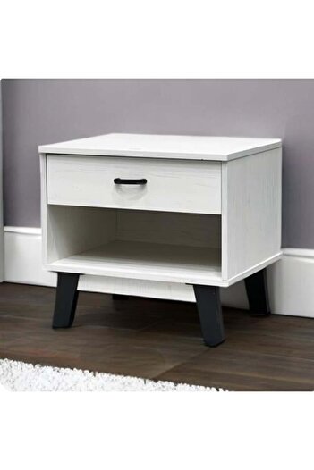 VALUES Commodine Wood Drawer with Shelf in White 43x48 cm