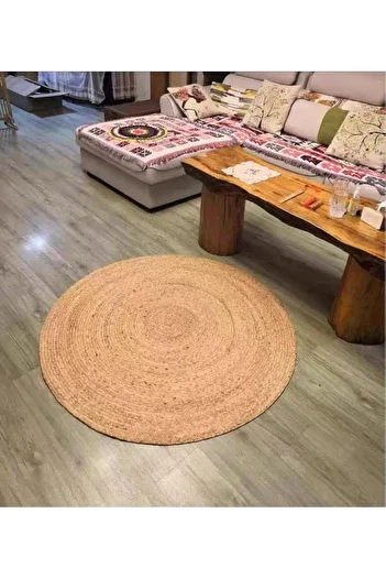 genric FFD Hand Woven Farmhouse Jute Area Rug Carpet 120cm