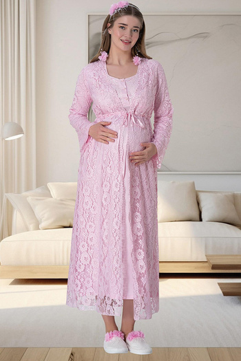 Mavelle Women's Lace Nightdress Pajamas Maternity Maternity Set 6060