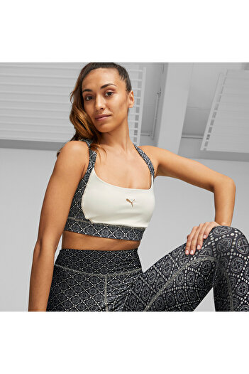 Puma Womens Logo Love Mid Support Training Bra - White