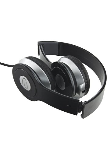 ESPERANZA Stereo Headphones TECHNO Foldable with Volume Control, 3m Cable, Black