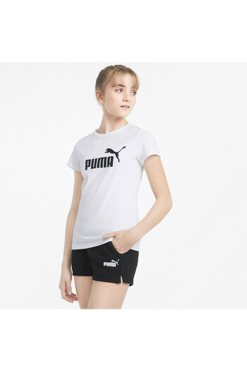 Puma Youth Girls Logo Tee and Shorts Set - White