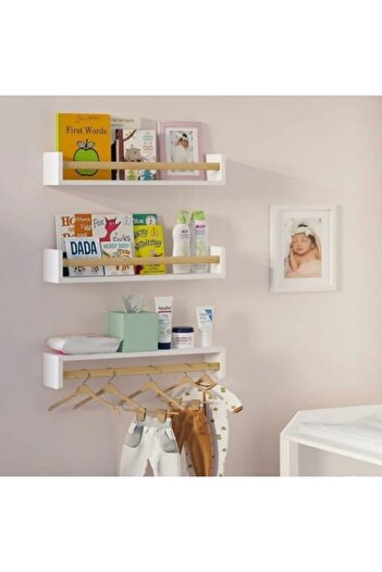 EGN WOODS 3X 70cm Mdf Baby Room Organizer Educational Montessori Shelf Bookshelf Spice Rack Bathroom Organizer