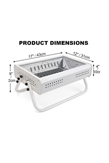 Generic Portable Charcoal BBQ Grill with Handle – Tabletop Outdoor Barbecue Grill for Camping & Picnic