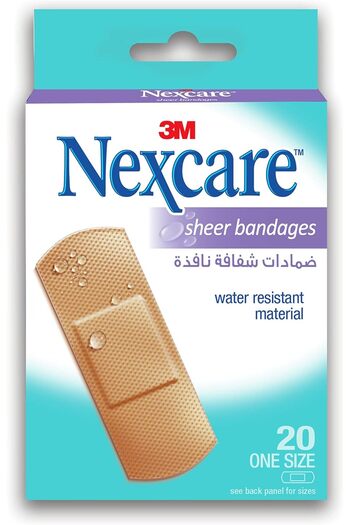 3M Nexcare 656-20 Sheer Bandages – 20 Pieces, Water Resistant