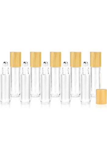 OEM Set 5 pcs Roll-on Matte Glass Bottles with Brown Cap 10ml