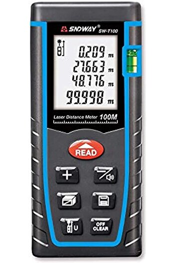 SNDWAY جهاز قياس المسافة بالليزر SW-T100 - جهاز تحديد المدى بالليزر الرقمي - 100 متر