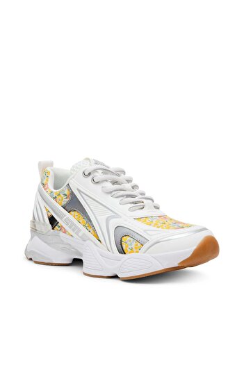 Steve Madden Womens Speedster-E Yellow Floral Women'S Sneakers