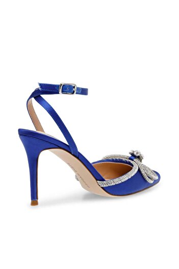 Steve Madden Womens Leia Blue Satin Heels