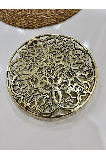 hediye Brass Casting Trivet Handleless Trivet Tea Pot Pot Mat Home Decor Kitchen Utensil Dowery