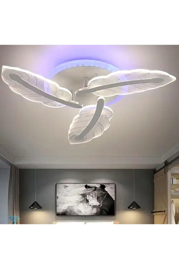 LED CONCEPT Lustra LED cu 3 tipuri de lumina + RGB si telecomanda, alba, rotunda, 70W, dimabila, 58x58x9cm