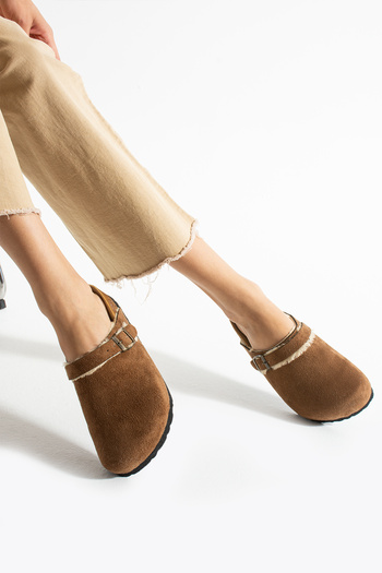 COMFORT OF PANTOFOLE ΓΥΝΑΙΚΕΙΑ ΣΠΙΤΙΚΕΣ ΠΑΝΤΟΦΛΕΣ NUBUK ΚΑΦΕ